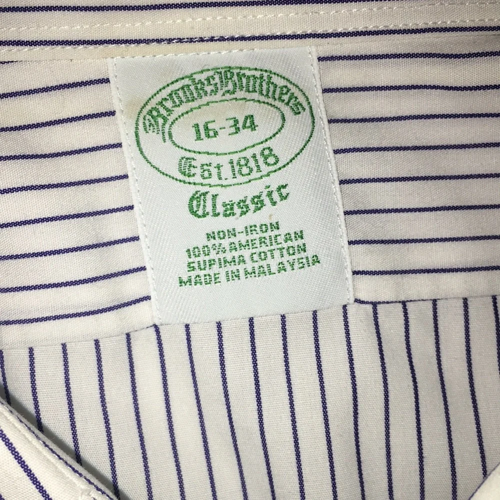 Books Brothers Classic Non Iron Cotton Long Sleeve Short | Size 16-34